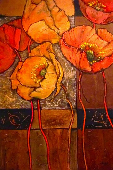 Daily Painters Abstract Gallery Five Poppies 10118 Daily Painter