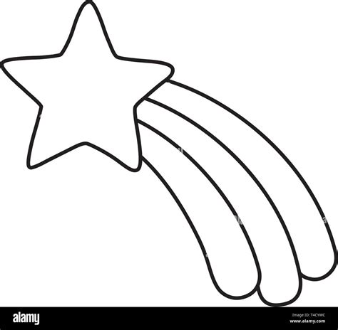 Shooting Star Icon Cartoon Black And White Vector Illustration Graphic