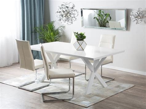 Dining Table 180 X 100 Cm White Lisala Uk