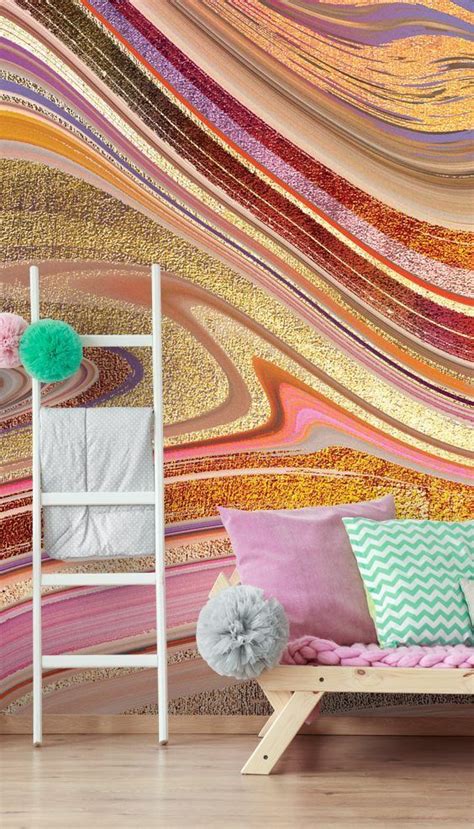 Pink Swirl Mural By Lara Skinner Wallsauce Uk Pink Swirls Wallpaper