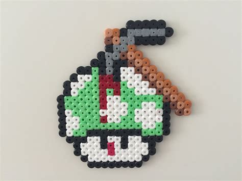 perler bead mushroom pickaxed by bjrnbr pärlmönster pärlor mario