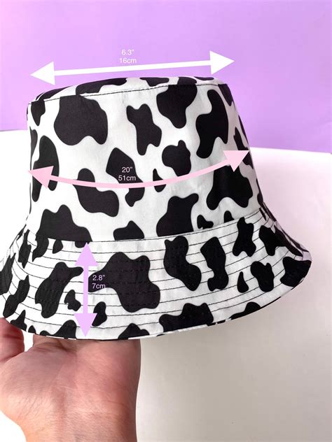 Cow Print Bucket Hat Cute Hat For Summer Beach Festivals Etsy