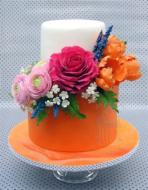45 Best Coral And Orange Cakes Images On Pinterest