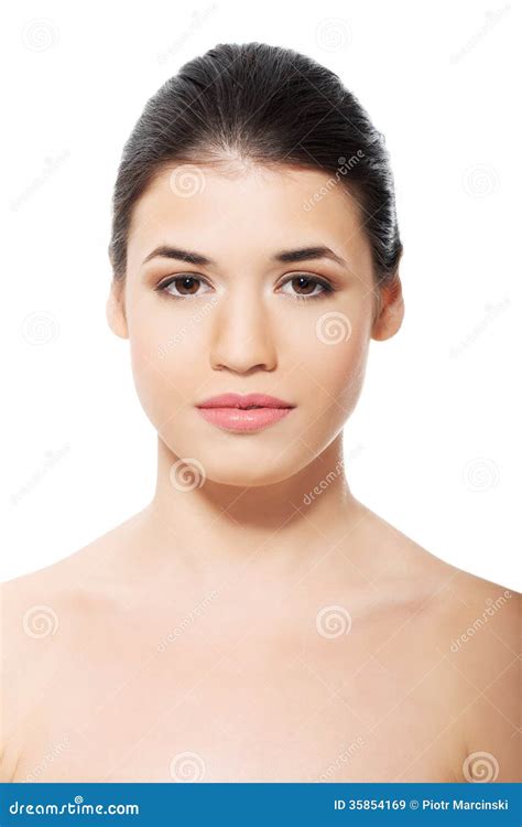 Portrait Of Nude Beautiful Woman Stock Image Image Of Cosmetics