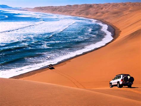 Namib Desert From The Air Sea Wave Kisses The Sand Con Immagini