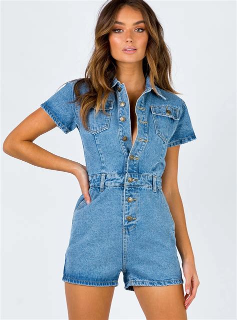 U Know Whats Up Playsuit Princess Polly Aus Denim Romper Outfit