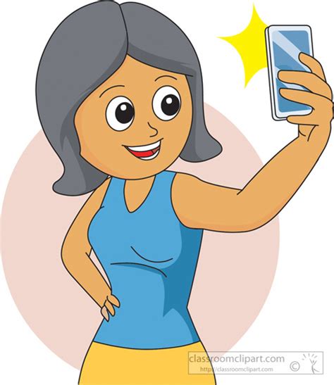 Camera Clipart Woman Taking A Selfie02 Classroom Clipart
