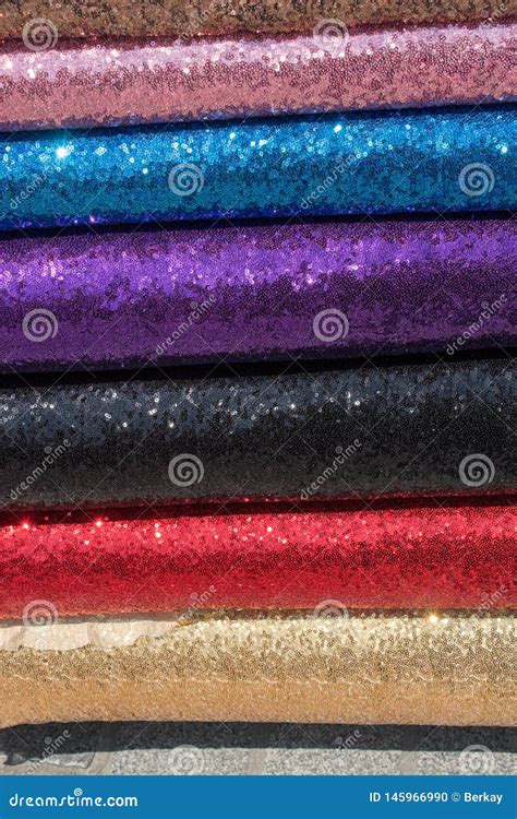 Examples Of Bright Fabric Of Various Color Stock Photo Image Of Light