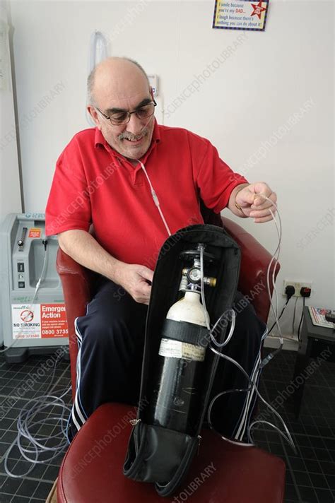 Copd Patient Receives Oxygen Therapy Stock Image C0117536