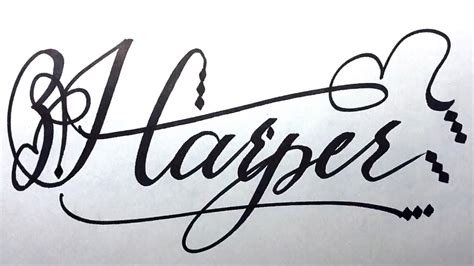 Harper Name Signature Calligraphy Status How To Cursive Write With