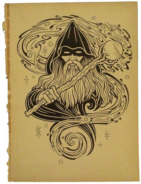 Mike Giant Wizard Wizard Tattoo Ink Illustrations Druid Tattoo