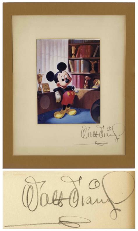 Walt Disney Signed Mickey Mouse Print 59075a Hollywood Memorabilia