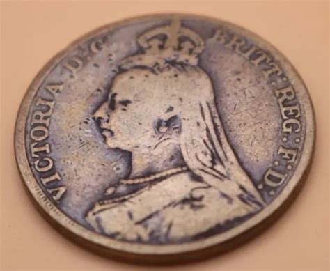 1890 Silver Crown Coin Queen Victoria Jubilee Head 5 £3500