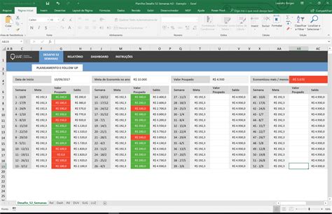 Planilha Desafio Semanas Em Excel Planilhas Prontas My Xxx Hot Girl