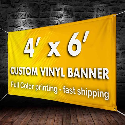 4x6 Custom Banners Vinyl Banner Printing 13oz Full Etsy