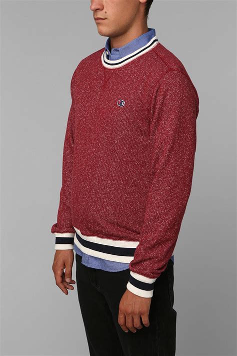 Lyst Urban Outfitters Champion X Uo Marled Pullover Sweatshirt In Red