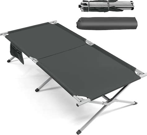 Camping Cot 42” Extra Wide Folding Camping Cot W Storage Pocket Carry Bag 330lbs Capacity