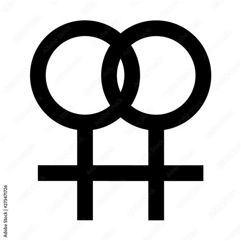 Vettoriale Stock Lesbian Symbol In Simple Outline Black Color Design