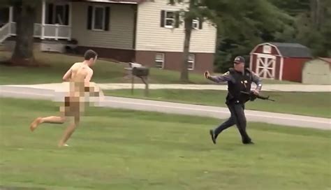 Naked Guy Chasing Cop Blank Template Imgflip