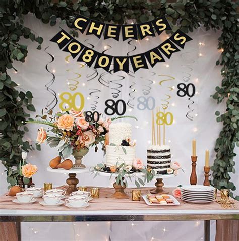 Buy Jevenis 80th Birthday Party Decorations Kit Cheers To 80 Years