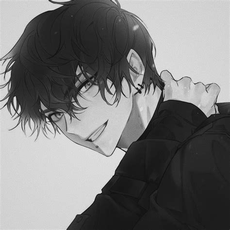 Aesthetic Anime Boy Pfp Black And White Canvas Woot