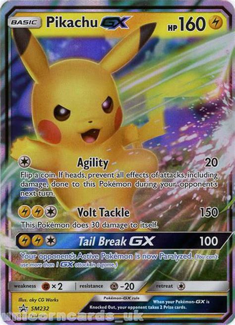 Be the first to ask a question. Pikachu GX SM232 Black Star Promo Holo Mint Pokemon Card:: Unicorn Cards - The UK's Leading ...