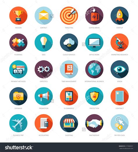 Set Of Modern Flat Design Business Vector Infographics Icons