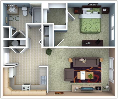 Floor Plan For One Bedroom Apartment Template