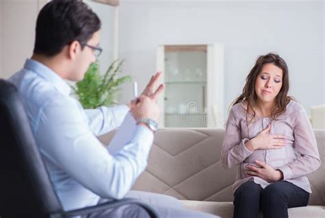 Pregnant Woman Visiting Psychologist Doctor Stock Image Image Of Patient Expecting 169057503
