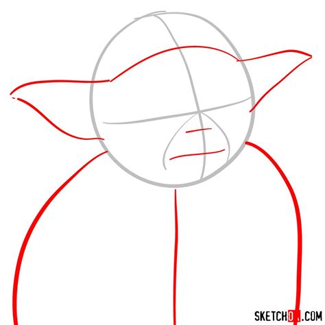 How To Draw Yodas Face Sketchok Easy Drawing Guides