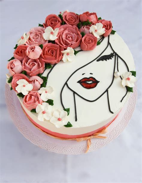 Flower Lady Cake Buttercream Cake Designs Birthday Cake Decorating Cakes For Women
