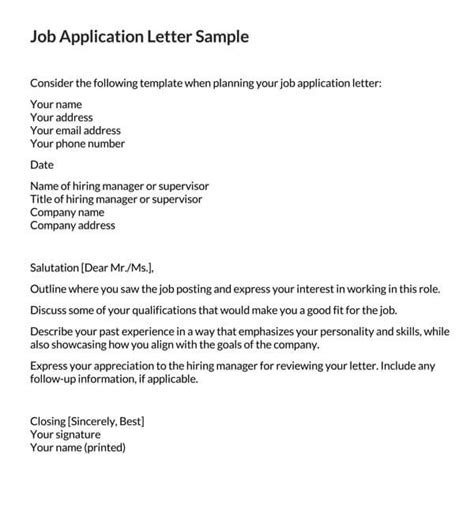 How To Write A Job Application Letter Best Samples And Examples