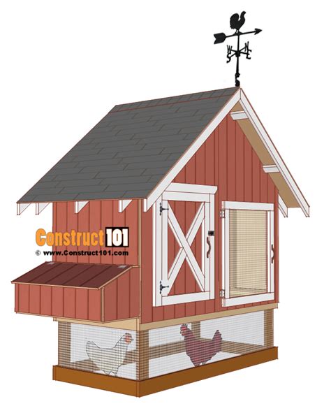 4x8 Chicken Coop Plans Free Pdf Download Material List Construct101