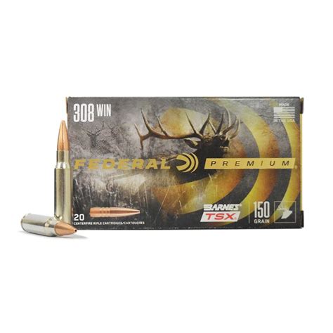 Federal 308 Win 150 Gr Tsx 20 Rounds P308v Lax Ammunition