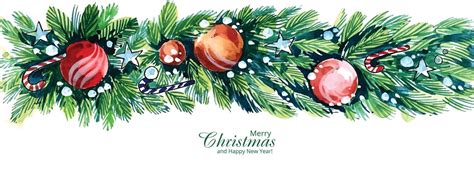 Decorative Christmas Wreath Banner Card Design 4938834 Vector Art At