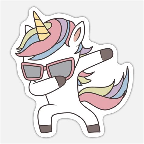 Dabbing Unicorn Stickers Unique Designs Spreadshirt