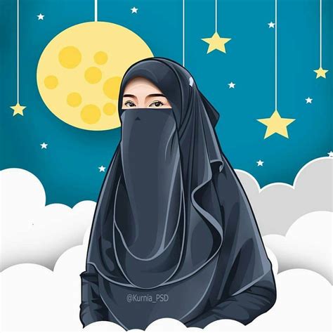 Menakjubkan Gambar Kartun Muslimah Bercadar Berkacamata Gambar