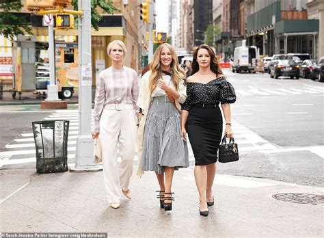 sex and the city stars sarah jessica parker cynthia nixon and kristin davis return to nyc