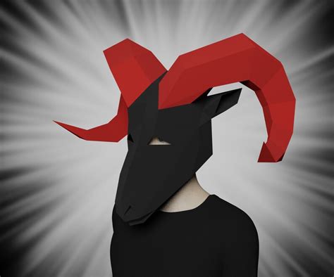 Papercraft Mask Ram Template Pdf Scary Mask Masquerade Mask Etsy