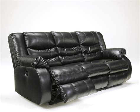 Black Leather Reclining Sofa By Ashley Furniture