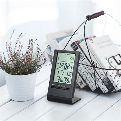Kkmoon Jam Meja Mini Digital Thermometer Hygrometer Weather Station