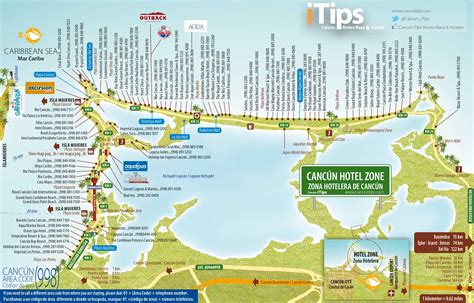 Mapa De La Zona Hotelera Cancun World Map