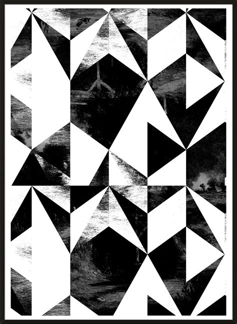 Geometric Triangles Black and White Print | Geometric triangles art