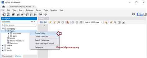MySQL Create Table