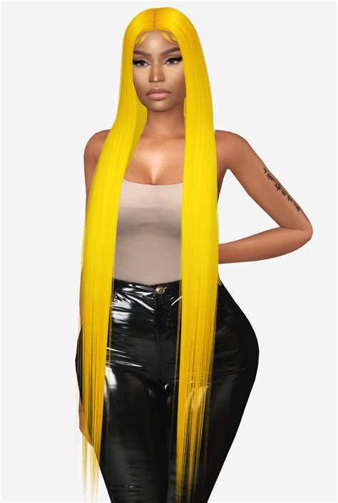 Sims 4 Cc Custom Content Hairstyle Nicki Minaj Long Hair