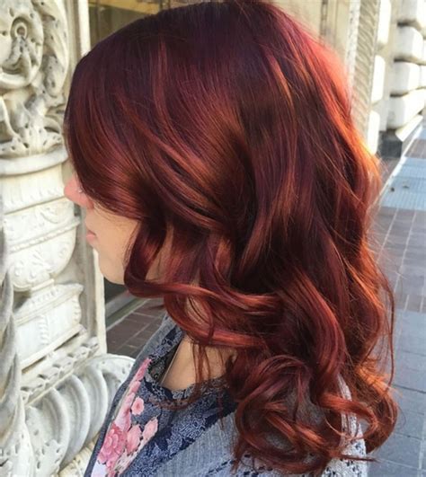 Long Copper Red Hairstyle With Bangs Auburn Hair Hair Styles Hair