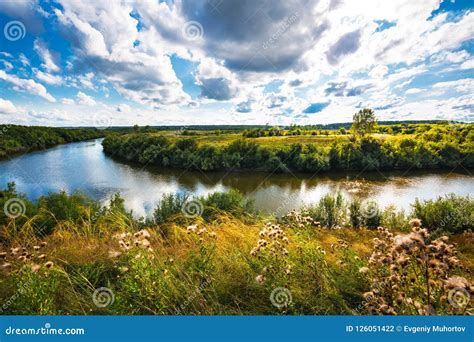 Summer River Landscape Siberia Russia Stock Photo Image Of River