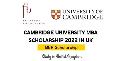 Cambridge University Mba Scholarship 2022 For International Students In