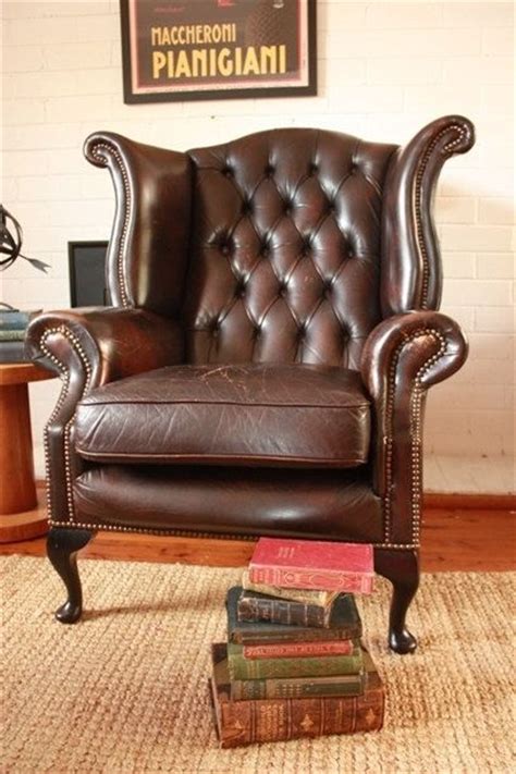Kick back and relax at the end of a long day in a leather club chair from club furniture. Vintage Leather Wingback Chair Gascoigne by ...