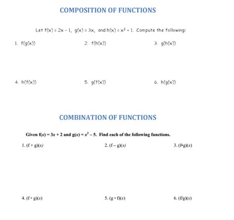 Solved Composition Of Functions Let Fx X Gx X And Chegg Com